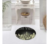 DALEXHM Microfibre Bath Mat, Door Mat, Pet Mat,Bathroom Rug Machine Washable,Non-slip,Super absorbent,Extra Soft,New York Cityscape Sketch, the city's black and yellow skyline, drawing city b,24x24in