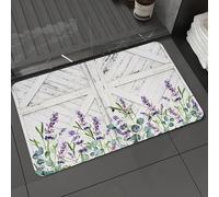 DALEXHM Microfibre Bath Mat, Door Mat, Pet Mat,Bathroom Rug Machine Washable,Non-slip,Super absorbent,Extra Soft,background with blue flowers on a wooden background,24x39in