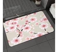 DALEXHM Microfibre Bath Mat, Door Mat, Pet Mat,Bathroom Rug Machine Washable,Non-slip,Super absorbent,Extra Soft,Seamless background pattern of pink Sakura blossom or Japanese flowering cherr,20x31in