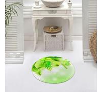 DALEXHM Microfibre Bath Mat, Door Mat, Pet Mat,Bathroom Rug Machine Washable,Non-slip,Super absorbent,Extra Soft,Green,Fresh Lily Flower Bloom with Leaves Abstract Bokeh Backdrop Garden Plant,24x24in