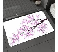 DALEXHM Microfibre Bath Mat, Door Mat, Pet Mat,Bathroom Rug Machine Washable,Non-slip,Super absorbent,Extra Soft,Japanese branch of a blossoming Sakura tree Flowers Cherry blossom Art,16x24in