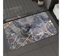 DALEXHM Microfibre Bath Mat, Door Mat, Pet Mat,Bathroom Rug Machine Washable,Non-slip,Super absorbent,Extra Soft,Gray patterned natural of dark marble (Gold Russia) texture background.,24x39in