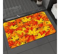 DALEXHM Microfibre Bath Mat, Door Mat, Pet Mat,Bathroom Rug Machine Washable,Non-slip,Super absorbent,Extra Soft,Seamless pattern of autumn maple leaves yellow red and orange. Foliage of deci,20x31in