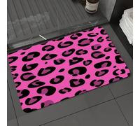 DALEXHM Microfibre Bath Mat, Door Mat, Pet Mat,Bathroom Rug Machine Washable,Non-slip,Super absorbent,Extra Soft,Pink, Leopard Tierhaut Muster im abstrakten Stil,24x39in