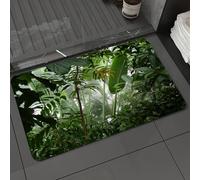 DALEXHM Microfibre Bath Mat, Door Mat, Pet Mat,Bathroom Rug Machine Washable,Non-slip,Super absorbent,Extra Soft,Rainforest ations Set, Tropical Rainforest Preservation Moisture Palm Tree,16x24in