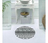 DALEXHM Microfibre Bath Mat, Door Mat, Pet Mat,Bathroom Rug Machine Washable,Non-slip,Super absorbent,Extra Soft,Black and white Vector Aztec Seamless Pattern. Geometric abstract background.,24x24in