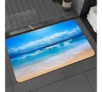 DALEXHM Microfibre Bath Mat, Door Mat, Pet Mat,Bathroom Rug Machine Washable,Non-slip,Super absorbent,Extra Soft,Beach, Beach Seascape Theme Landscape Amazing Beautiful Landscape with Turquoi,24x39in