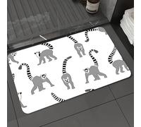 DALEXHM Microfibre Bath Mat, Door Mat, Pet Mat,Bathroom Rug Machine Washable,Non-slip,Super absorbent,Extra Soft,Print with lemurs. Seamless vector pattern with wild animals. Safari textile c,24x39in