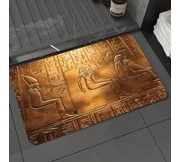 DALEXHM Microfibre Bath Mat, Door Mat, Pet Mat,Bathroom Rug Machine Washable,Non-slip,Super absorbent,Extra Soft,Ancient Egyptian art, complex carved figures and symbols on golden surfaces, p,24x39in