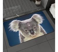 DALEXHM Microfibre Bath Mat, Door Mat, Pet Mat,Bathroom Rug Machine Washable,Non-slip,Super absorbent,Extra Soft,Koala, with a blues background, fluffy ears, and gentle eyes,24x39in
