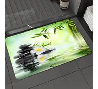 DALEXHM Microfibre Bath Mat, Door Mat, Pet Mat,Bathroom Rug Machine Washable,Non-slip,Super absorbent,Extra Soft,Spa decor, garden with frangipani bamboo Japanese relaxation resting travel,16x24in