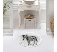 DALEXHM Microfibre Bath Mat, Door Mat, Pet Mat,Bathroom Rug Machine Washable,Non-slip,Super absorbent,Extra Soft,Zebra portrait with black and white stripes and brushstrokes,24x24in