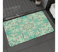 DALEXHM Microfibre Bath Mat, Door Mat, Pet Mat,Bathroom Rug Machine Washable,Non-slip,Super absorbent,Extra Soft,Turquoise, Arabic, Islamic, Persian, Ottoman, motifs, Turkish, Iranian, ethnic,24x39in