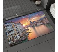 DALEXHM Microfibre Bath Mat, Door Mat, Pet Mat,Bathroom Rug Machine Washable,Non-slip,Super absorbent,Extra Soft,Cityscape, image of the Grand Canal in Venice Horizon European Cityn,24x39in