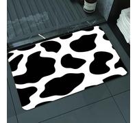 DALEXHM Microfibre Bath Mat, Door Mat, Pet Mat,Bathroom Rug Machine Washable,Non-slip,Super absorbent,Extra Soft,Cow Print,Hide of a Cow with Black Spots Abstract and Plain Style Barnyard Lif,20x31in