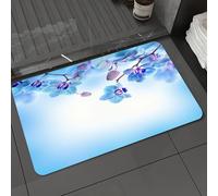 DALEXHM Microfibre Bath Mat, Door Mat, Pet Mat,Bathroom Rug Machine Washable,Non-slip,Super absorbent,Extra Soft,Flower Decor, Orchids Asian Natural Flowers Reflections,20x31in