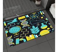 DALEXHM Microfibre Bath Mat, Door Mat, Pet Mat,Bathroom Rug Machine Washable,Non-slip,Super absorbent,Extra Soft,Science Class Themed Biology Chemistry and Physics Protons Neutrons,20x31in