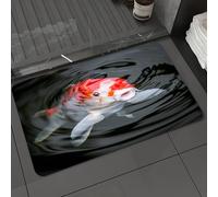 DALEXHM Microfibre Bath Mat, Door Mat, Pet Mat,Bathroom Rug Machine Washable,Non-slip,Super absorbent,Extra Soft,Red Fish Japan Koi Carp in Pond Ammonia Ammonium Breeding Carbohydrates Farmin,20x31in