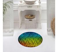 DALEXHM Microfibre Bath Mat, Door Mat, Pet Mat,Bathroom Rug Machine Washable,Non-slip,Super absorbent,Extra Soft,Artistic, the spectrum of colored stripes produces dynamic and radiant visual,24x24in