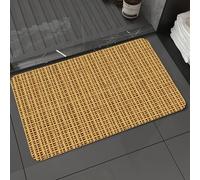 DALEXHM Microfibre Bath Mat, Door Mat, Pet Mat,Bathroom Rug Machine Washable,Non-slip,Super absorbent,Extra Soft,Branch Rush Rattan Cane Beige Straw Rotang Wicker Bamboo Pattern Design,16x24in