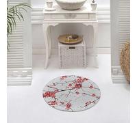 DALEXHM Microfibre Bath Mat, Door Mat, Pet Mat,Bathroom Rug Machine Washable,Non-slip,Super absorbent,Extra Soft,Watercolor and ink illustration of blossom tree. Sumi-e u-sin painting. Seamle,24x24in