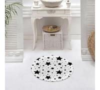 DALEXHM Microfibre Bath Mat, Door Mat, Pet Mat,Bathroom Rug Machine Washable,Non-slip,Super absorbent,Extra Soft,Seamless pattern with black stars on a white background. Vector illustration.,24x24in
