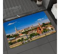 DALEXHM Microfibre Bath Mat, Door Mat, Pet Mat,Bathroom Rug Machine Washable,Non-slip,Super absorbent,Extra Soft,Wanderlust Decor, Budapest Hungary Exterior Europe Dome Architecture Riverside,20x31in