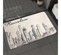 DALEXHM Microfibre Bath Mat, Door Mat, Pet Mat,Bathroom Rug Machine Washable,Non-slip,Super absorbent,Extra Soft,Houston skyline big city architecture engraving vector illustration hand drawn,20x31in