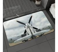 DALEXHM Microfibre Bath Mat, Door Mat, Pet Mat,Bathroom Rug Machine Washable,Non-slip,Super absorbent,Extra Soft,Airplane Decor,Supermarine Spitfire Mk. XVI Battle Birds Briti,24x39in