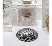 DALEXHM Microfibre Bath Mat, Door Mat, Pet Mat,Bathroom Rug Machine Washable,Non-slip,Super absorbent,Extra Soft,Movie theme, clapper board on retro background, marking the beginning of the s,24x24in