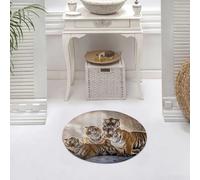 DALEXHM Microfibre Bath Mat, Door Mat, Pet Mat,Bathroom Rug Machine Washable,Non-slip,Super absorbent,Extra Soft,Animals, a group of tigers showing their elegance and power, set against a dra,24x24in