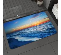DALEXHM Microfibre Bath Mat, Door Mat, Pet Mat,Bathroom Rug Machine Washable,Non-slip,Super absorbent,Extra Soft,The setting sun, with the gradually changing colors in the sky, the waves and,20x31in