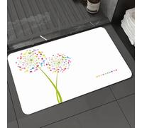 DALEXHM Microfibre Bath Mat, Door Mat, Pet Mat,Bathroom Rug Machine Washable,Non-slip,Super absorbent,Extra Soft,Spring Dandelion Flower with Colorful Petals Heart Shaped Romance Valentines,20x31in