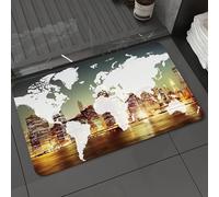 DALEXHM Microfibre Bath Mat, Door Mat, Pet Mat,Bathroom Rug Machine Washable,Non-slip,Super absorbent,Extra Soft,map, world map, global geography,nationalization,24x39in