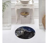 DALEXHM Microfibre Bath Mat, Door Mat, Pet Mat,Bathroom Rug Machine Washable,Non-slip,Super absorbent,Extra Soft,Animals, a gray and black wolf portrait with their eyes flashing against a dar,24x24in