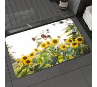 DALEXHM Microfibre Bath Mat, Door Mat, Pet Mat,Bathroom Rug Machine Washable,Non-slip,Super absorbent,Extra Soft,Sunflowers, sunflower fields under the warm sun,24x39in