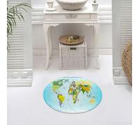 DALEXHM Microfibre Bath Mat, Door Mat, Pet Mat,Bathroom Rug Machine Washable,Non-slip,Super absorbent,Extra Soft,Wanderlust Decor, world map with countries and capitals of the earth with ocea,24x24in