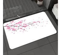 DALEXHM Microfibre Bath Mat, Door Mat, Pet Mat,Bathroom Rug Machine Washable,Non-slip,Super absorbent,Extra Soft,Japanese Cherry Blossom Sakura Pink Flower,20x31in
