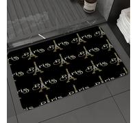 DALEXHM Microfibre Bath Mat, Door Mat, Pet Mat,Bathroom Rug Machine Washable,Non-slip,Super absorbent,Extra Soft,Paris word with eiffel tower. Paris. Ink hand lettering. Modern brush calligra,20x31in
