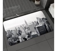DALEXHM Microfibre Bath Mat, Door Mat, Pet Mat,Bathroom Rug Machine Washable,Non-slip,Super absorbent,Extra Soft,New York, New York, beyond Manhattan from the skyscrapers of Urban Global Cult,24x39in