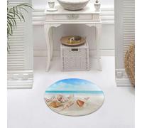 DALEXHM Microfibre Bath Mat, Door Mat, Pet Mat,Bathroom Rug Machine Washable,Non-slip,Super absorbent,Extra Soft,series of colorful shells sit on the beach under the blue sky,24x24in