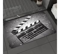 DALEXHM Microfibre Bath Mat, Door Mat, Pet Mat,Bathroom Rug Machine Washable,Non-slip,Super absorbent,Extra Soft,Movie theme, clapper board on retro background, marking the beginning of the s,16x24in