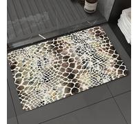 DALEXHM Microfibre Bath Mat, Door Mat, Pet Mat,Bathroom Rug Machine Washable,Non-slip,Super absorbent,Extra Soft,Snake pattern animal skin artwork watercolor painting art crocodile,20x31in