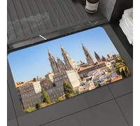 DALEXHM Microfibre Bath Mat, Door Mat, Pet Mat,Bathroom Rug Machine Washable,Non-slip,Super absorbent,Extra Soft,View of Santiago de stela with Cathedral of Santiago de stela,20x31in