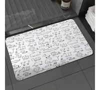 DALEXHM Microfibre Bath Mat, Door Mat, Pet Mat,Bathroom Rug Machine Washable,Non-slip,Super absorbent,Extra Soft,Cartoon, animal, graffiti, black and white, zoo,24x39in