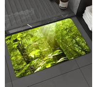 DALEXHM Microfibre Bath Mat, Door Mat, Pet Mat,Bathroom Rug Machine Washable,Non-slip,Super absorbent,Extra Soft,Nature, Forest with Sunray Foliage Leaf Branches Eco Jungle Misty Image,16x24in