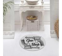 DALEXHM Microfibre Bath Mat, Door Mat, Pet Mat,Bathroom Rug Machine Washable,Non-slip,Super absorbent,Extra Soft,Western, Modern Western Movies Cowboy Texas Times Sketchy Style Two Pistol Pis,24x24in