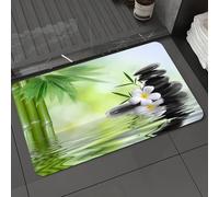 DALEXHM Microfibre Bath Mat, Door Mat, Pet Mat,Bathroom Rug Machine Washable,Non-slip,Super absorbent,Extra Soft,Spa decor, garden with frangipani bamboo Japanese relaxation resting travel, b,20x31in