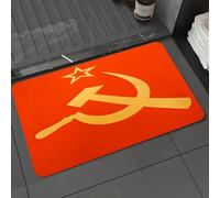 DALEXHM Microfibre Bath Mat, Door Mat, Pet Mat,Bathroom Rug Machine Washable,Non-slip,Super absorbent,Extra Soft,Soviet Union torn flag waving on a metallic pole. USSR vector flag isolated on,20x31in