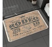 DALEXHM Microfibre Bath Mat, Door Mat, Pet Mat,Bathroom Rug Machine Washable,Non-slip,Super absorbent,Extra Soft,American Cowboy Rodeo P with Typography and Vintage Paper Texture,16x24in